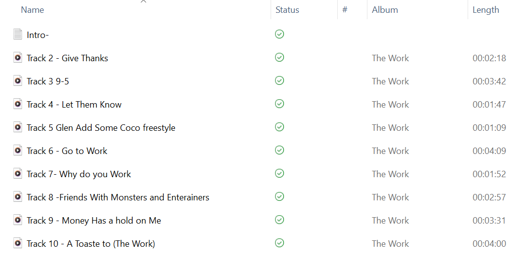 The Work Album (A) Side "Preorder"