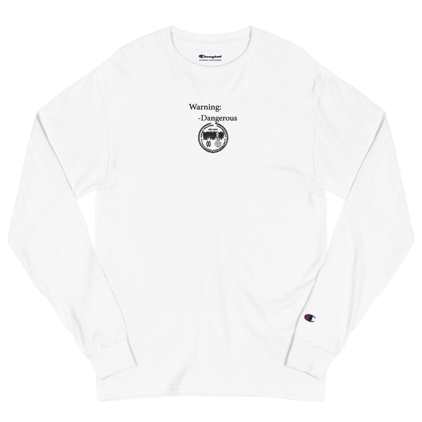 (Phrases) Warning "Dangerous"- Most Wanted University (Embroidery)