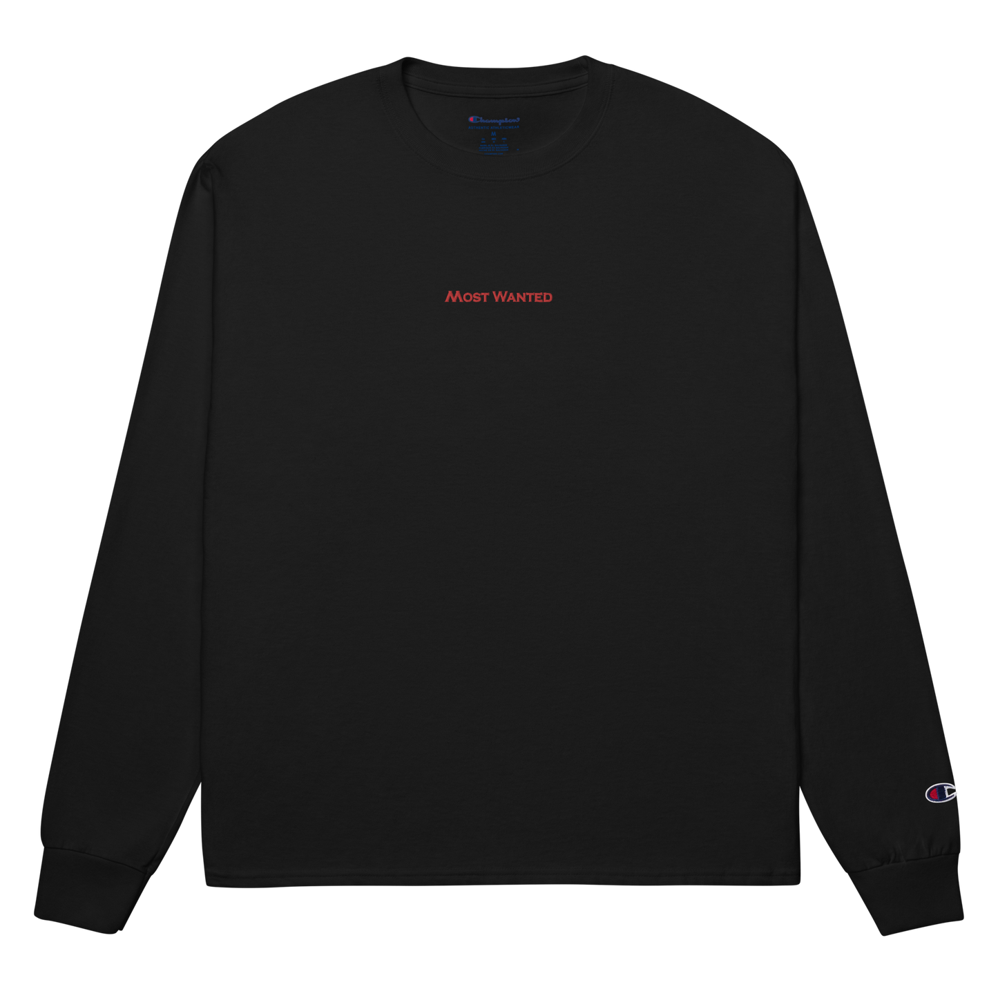 RED MOST WANTED CHAMPION LONG SLEEVE SHIRT