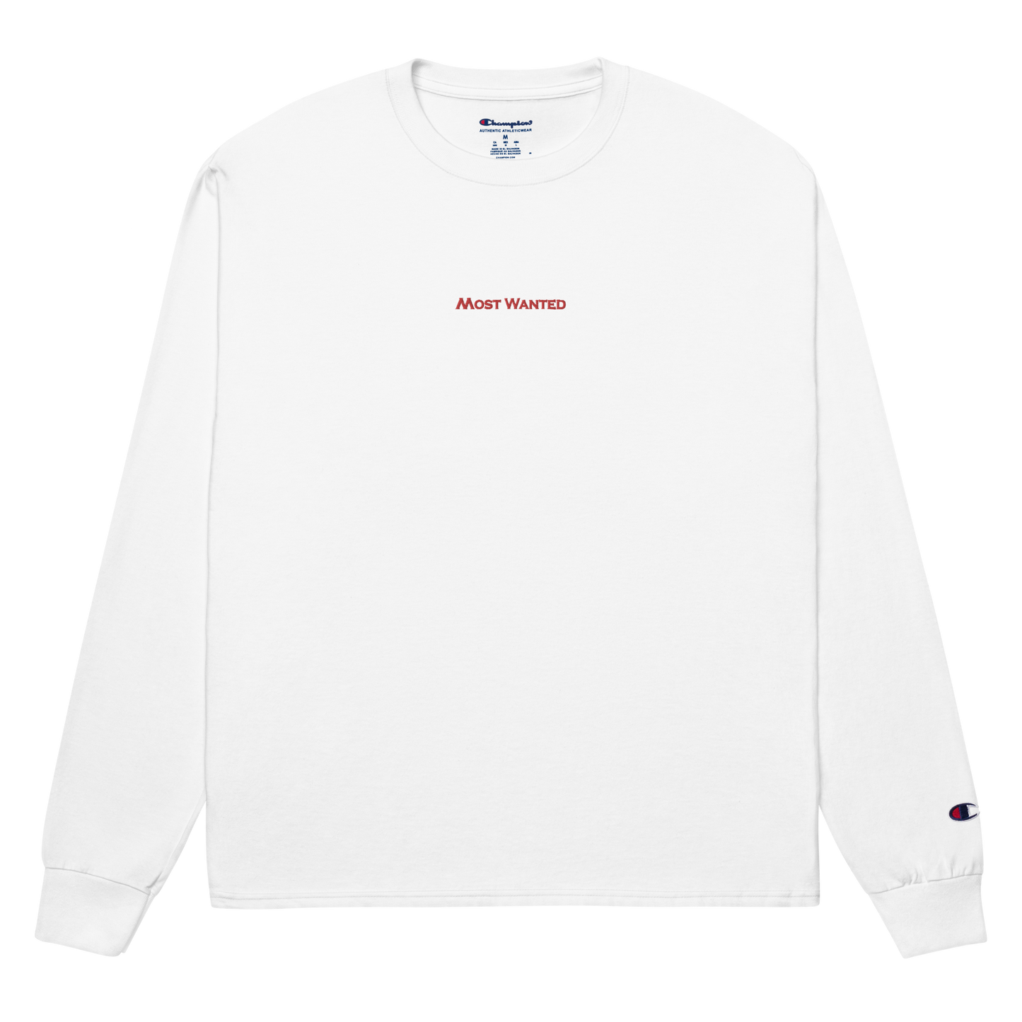 RED MOST WANTED CHAMPION LONG SLEEVE SHIRT