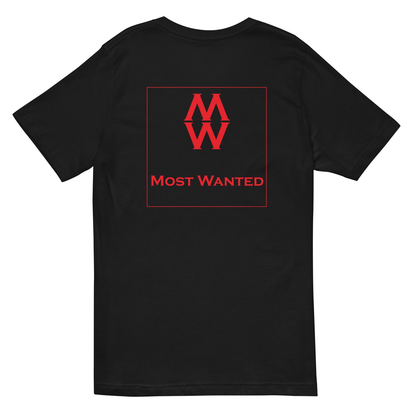 Most Wanted V-Neck (Red) Embroidery T-Shirt