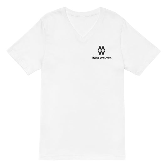 Most Wanted V-Neck (Black) Embroidery T-Shirt